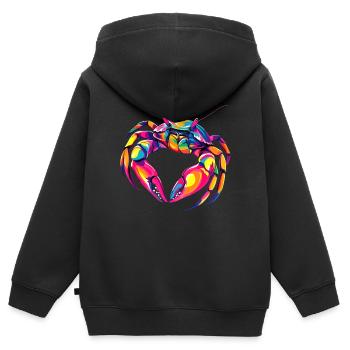 Crabe Crabe Crustacés Crabe Crabe de rivage Écrevisses - Sweat Premium à capuche zippé enfant bio - noir - Dos - AI Model Kid Male (0cm)