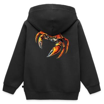 Crabe Crabe Crustacés Crabe Crabe de rivage Écrevisses - Sweat Premium à capuche zippé enfant bio - noir - Dos - AI Model Kid Male (0cm)