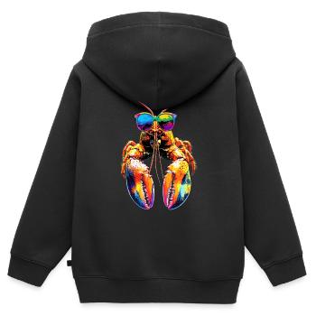 Homard Crustacés Grandes écrevisses Homard Homard doux - Sweat Premium à capuche zippé enfant bio - noir - Dos - AI Model Kid Male (0cm)