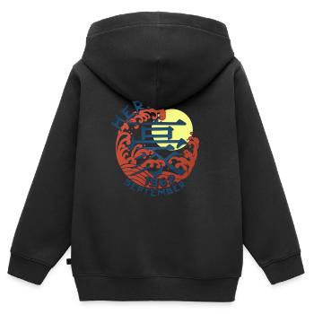 Japan Hero since September 1962 Geburtstaggeschenk - Kinder Premium Organic Zip Hoodie - Schwarz - Hinten - AI Model Kid Male (0cm)