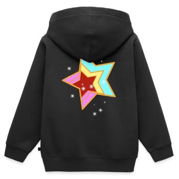Retro Sterne Vintage 60er 80er - Kinder Premium Organic Zip Hoodie - Schwarz - Hinten - AI Model Kid Male (0cm)