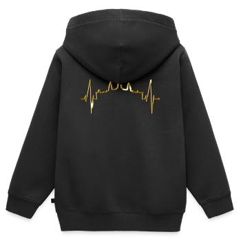 Kambodscha Skyline Herzschlag Siem Raep Angkor Wat - Kinder Premium Organic Zip Hoodie - Schwarz - Hinten - AI Model Kid Male (0cm)