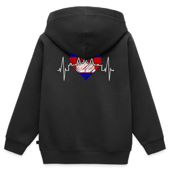 Kambodscha Skyline Herzschlag Siem Raep Angkor Wat - Kinder Premium Organic Zip Hoodie - Schwarz - Hinten - AI Model Kid Male (0cm)