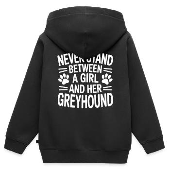 Greyhound Saying, Greyhound Joke, Greyhound Gift - Kids Premium Organic Zip-up Hoodie - black - Back - AI Model Kid Male (0cm)