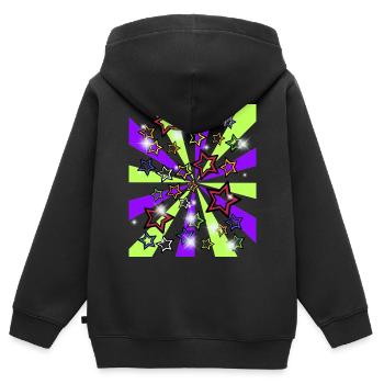 Retro Sterne 60er Vintage - Kinder Premium Organic Zip Hoodie - Schwarz - Hinten - AI Model Kid Male (0cm)