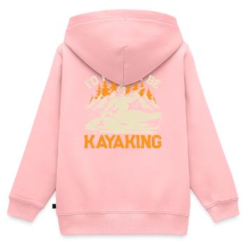 Canoë Kayak - Je préfère faire du kayak - Sweat Premium à capuche zippé enfant bio - rose - Dos - AI Model Kid Female (0cm)
