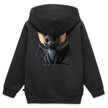 Fledermaus Flughund Vampir Bat Süße Fledemäuse - Kinder Premium Organic Zip Hoodie - Schwarz - Hinten - AI Model Kid Male (0cm)
