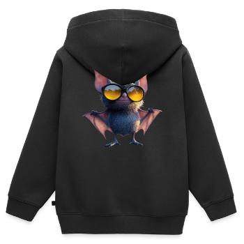 Fledermaus Flughund Vampir Bat Süße Fledemäuse - Kinder Premium Organic Zip Hoodie - Schwarz - Hinten - AI Model Kid Male (0cm)