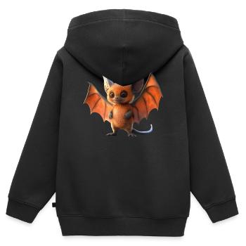 Fledermaus Flughund Vampir Bat Süße Fledemäuse - Kinder Premium Organic Zip Hoodie - Schwarz - Hinten - AI Model Kid Male (0cm)