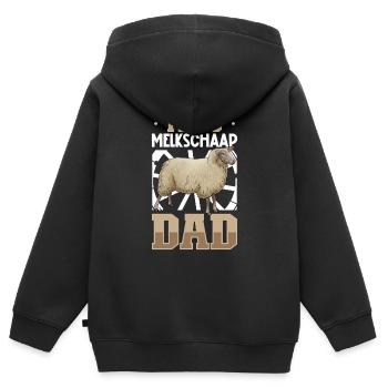 Brebis laitières de Frise orientale Papa - Sweat Premium à capuche zippé enfant bio - noir - Dos - AI Model Kid Male (0cm)