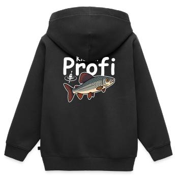 Kleiner Angler Profi - Kinder Premium Organic Zip Hoodie - Schwarz - Hinten - AI Model Kid Male (0cm)