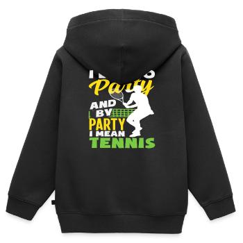 Ich Feier Gerne Und Mit Feiern Meine Ich Tennis - Kinder Premium Organic Zip Hoodie - Schwarz - Hinten - AI Model Kid Male (0cm)