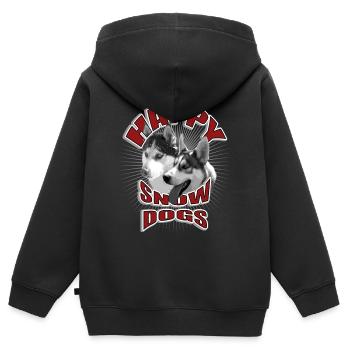 Hunde im Winter in 50er Jahre-Design - Kinder Premium Organic Zip Hoodie - Schwarz - Hinten - AI Model Kid Male (0cm)