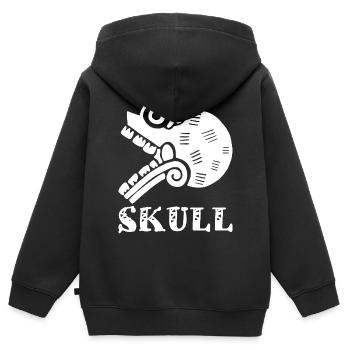Weißer Stammesschädel - Kinder Premium Organic Zip Hoodie - Schwarz - Hinten - AI Model Kid Male (0cm)
