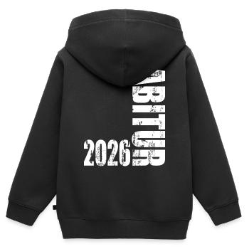 Abitur 2026 - Kinder Premium Organic Zip Hoodie - Schwarz - Hinten - AI Model Kid Male (0cm)