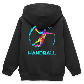Handball Fem - Kids Premium Organic Zip-up Hoodie - black - Back - AI Model Kid Male (0cm)