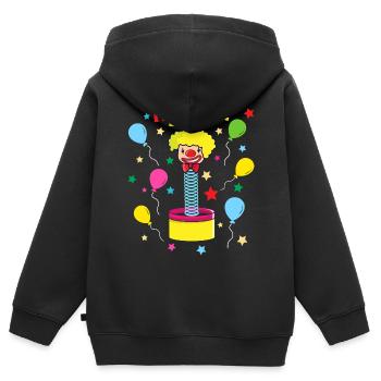 Helau Mainz Karneval Clown - Kinder Premium Organic Zip Hoodie - Schwarz - Hinten - AI Model Kid Male (0cm)