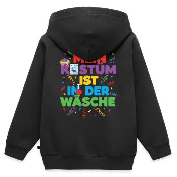 Mon cadeau de clown en lingerie costumé - Sweat Premium à capuche zippé enfant bio - noir - Dos - AI Model Kid Male (0cm)
