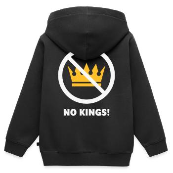 Keine Könige! (Protestdesign / NEG 2C) - Kinder Premium Organic Zip Hoodie - Schwarz - Hinten - AI Model Kid Male (0cm)