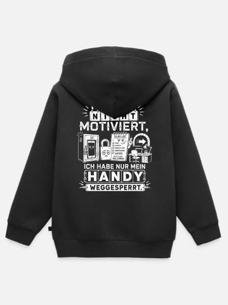 Handy weggesperrt, Fokus gefunden - Kinder Premium Organic Zip Hoodie - Schwarz
