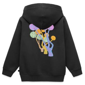Forêt de pompons à arbres colorés pointillés - Sweat Premium à capuche zippé enfant bio - noir - Dos - AI Model Kid Male (0cm)