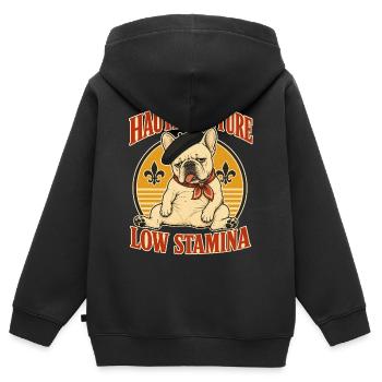 Haute Couture Niedrige Ausdauer - Kinder Premium Organic Zip Hoodie - Schwarz - Hinten - AI Model Kid Male (0cm)