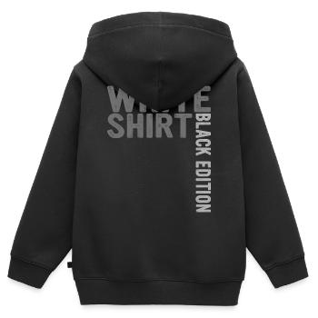 Weißes Shirt Schwarze Edition  - Kinder Premium Organic Zip Hoodie - Schwarz - Hinten - AI Model Kid Male (0cm)