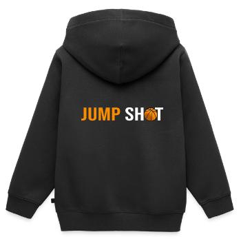 Basketball jump shot basketball player basketball player - Kids Premium Organic Zip-up Hoodie - black - Back - AI Model Kid Male (0cm)