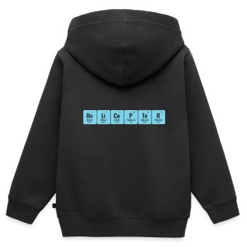 Periodisches System der Elemente Hubschrauberpilot Chop - Kinder Premium Organic Zip Hoodie - Schwarz - Hinten - AI Model Kid Male (0cm)