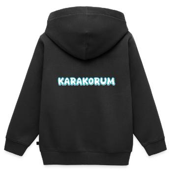 Karakoram as a trekking - Kids Premium Organic Zip-up Hoodie - black - Back - AI Model Kid Male (0cm)