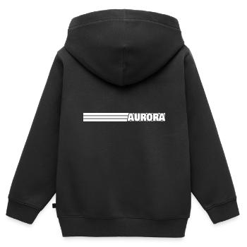 Style Aurora - Kinder Premium Organic Zip Hoodie - Schwarz - Hinten - AI Model Kid Male (0cm)
