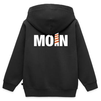 moin Leuchtturm Norddeutschland Ostfriesland - Kinder Premium Organic Zip Hoodie - Schwarz - Hinten - AI Model Kid Male (0cm)