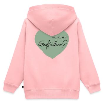 Will you be my godfather? - Kids Premium Organic Zip-up Hoodie - rose - Back - AI Model Kid Female (0cm)