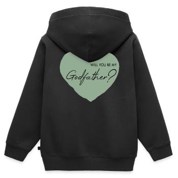 Will you be my godfather? - Kinder Premium Organic Zip Hoodie - Schwarz - Hinten - AI Model Kid Male (0cm)