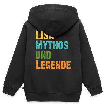Mythos Lisa die Legende Vorname Lisa - Kinder Premium Organic Zip Hoodie - Schwarz - Hinten - AI Model Kid Male (0cm)