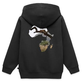 Afrika Madagaskar Serengeti Löwe - Kinder Premium Organic Zip Hoodie - Schwarz - Hinten - AI Model Kid Male (0cm)
