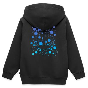 Anker Skipper Kapitän - Kinder Premium Organic Zip Hoodie - Schwarz - Hinten - AI Model Kid Male (0cm)