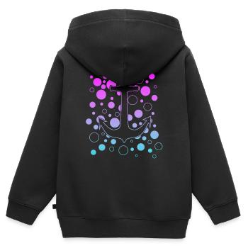 Kapitän - Kinder Premium Organic Zip Hoodie - Schwarz - Hinten - AI Model Kid Male (0cm)