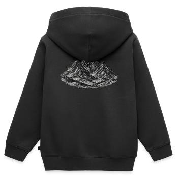 Schneebedeckte Berge – Abenteuer & Natur - Kinder Premium Organic Zip Hoodie - Schwarz - Hinten - AI Model Kid Male (0cm)