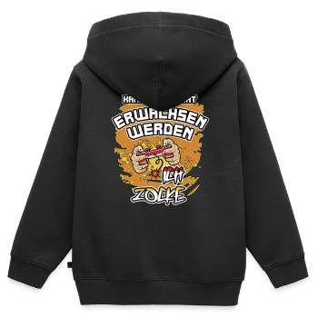 "...Ich zocke". Lustiges Design Für Gamer / Zocker - Kinder Premium Organic Zip Hoodie - Schwarz - Hinten - AI Model Kid Male (0cm)