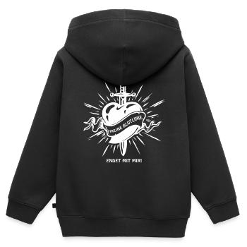 My bloodline ends with me, Bloodline ends - Kids Premium Organic Zip-up Hoodie - black - Back - AI Model Kid Male (0cm)
