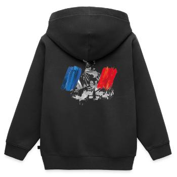 Allgemeines Frankreich - Kinder Premium Organic Zip Hoodie - Schwarz - Hinten - AI Model Kid Male (0cm)