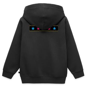 Les 5 cinq étoiles - Sweat Premium à capuche zippé enfant bio - noir - Dos - AI Model Kid Male (0cm)