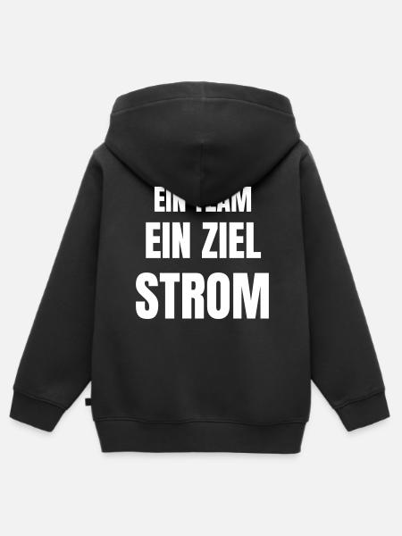 Ein Team, ein Ziel, Strom. - Kinder Premium Organic Zip Hoodie - Schwarz