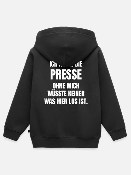 Pressearbeit im Verein - Kinder Premium Organic Zip Hoodie - Schwarz