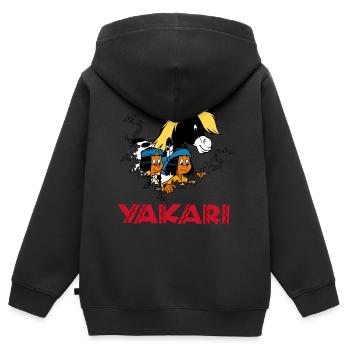 Yakari auf Entdeckungstour - Kinder Premium Organic Zip Hoodie - Schwarz - Hinten - AI Model Kid Male (0cm)
