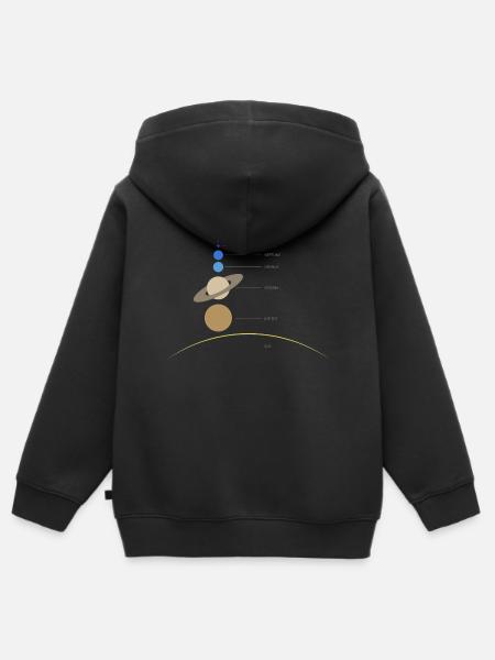Solar system - Kinder Premium Organic Zip Hoodie - Schwarz