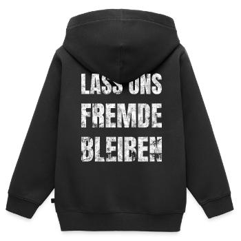 Lass Uns Fremde Bleiben Misanthrop Menschenfeind - Kinder Premium Organic Zip Hoodie - Schwarz - Hinten - AI Model Kid Male (0cm)