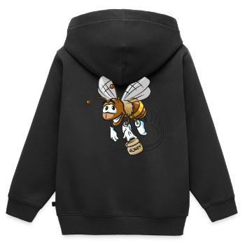 Fleissige Biene - Kinder Premium Organic Zip Hoodie - Schwarz - Hinten - AI Model Kid Male (0cm)