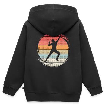 Bouldern Boulder Klettern Bergsteiger - Kinder Premium Organic Zip Hoodie - Schwarz - Hinten - AI Model Kid Male (0cm)